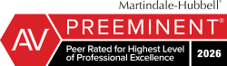 Martindale-Hubbell AV Preeminent, Peer Rated for Highest Level of Professional Excellence
